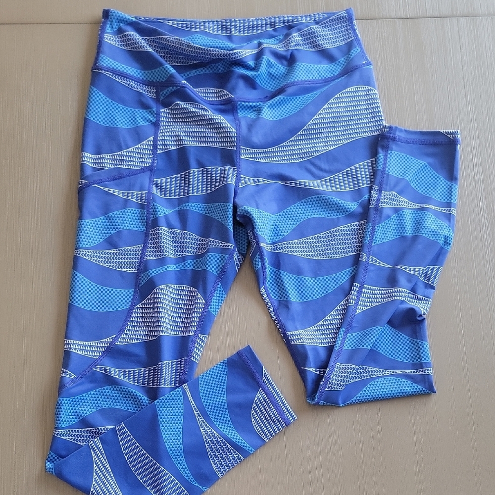 Blue Patterned Leggings